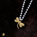 Laviora Dragonfly Pearl Necklace – Onam Jewellery Necklace 10