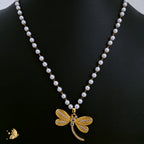 Laviora Dragonfly Pearl Necklace – Onam Jewellery Necklace 10