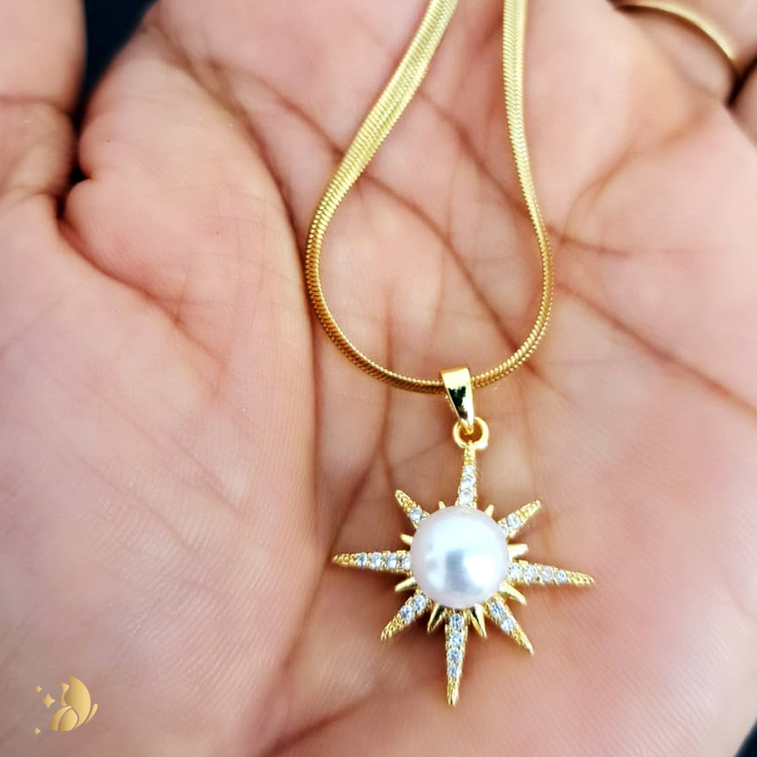 Laviora Radiant Sun Pearl Pendant Necklace – Onam Jewellery Necklace 12