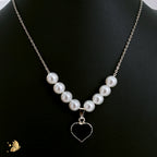 Laviora Pearl Heart Charm Necklace – Onam Jewellery Necklace 13