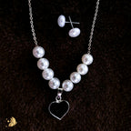 Laviora Pearl Heart Charm Necklace – Onam Jewellery Necklace 13