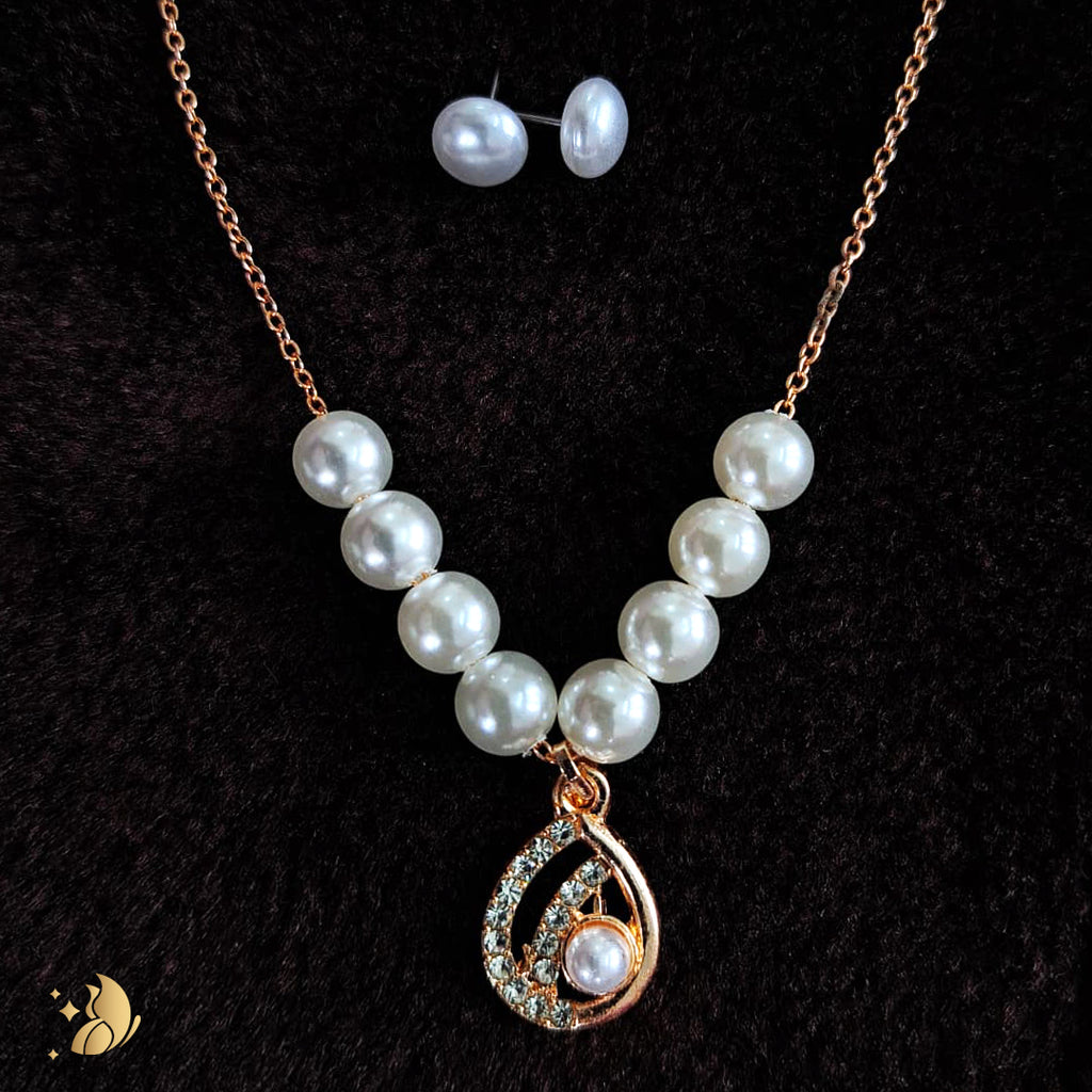 Laviora Pearl Teardrop Harmony Necklace – Onam Jewellery Necklace 14