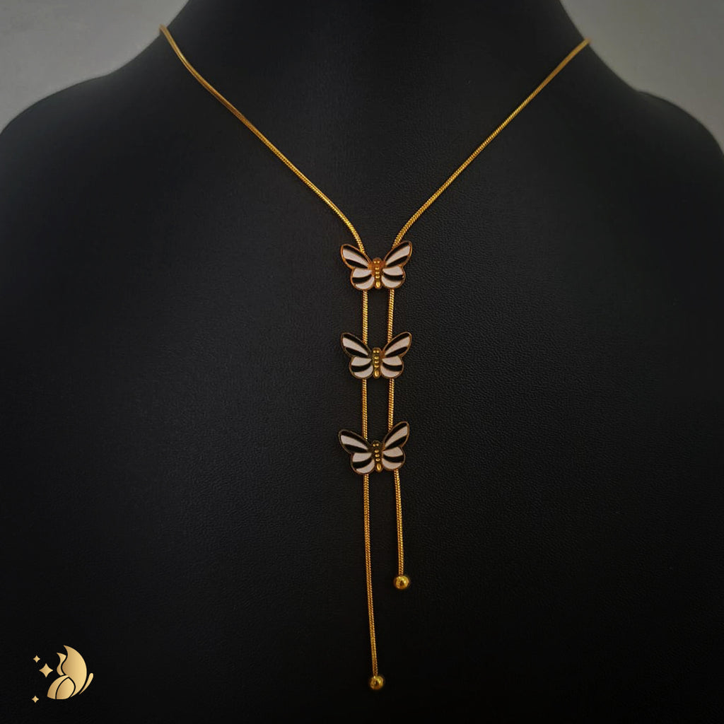 Laviora Golden Butterfly Cascade Necklace– Onam Jewellery Necklace 16
