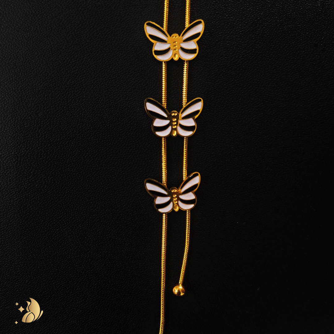Laviora Golden Butterfly Cascade Necklace– Onam Jewellery Necklace 16