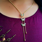 Laviora Golden Butterfly Cascade Necklace– Onam Jewellery Necklace 16