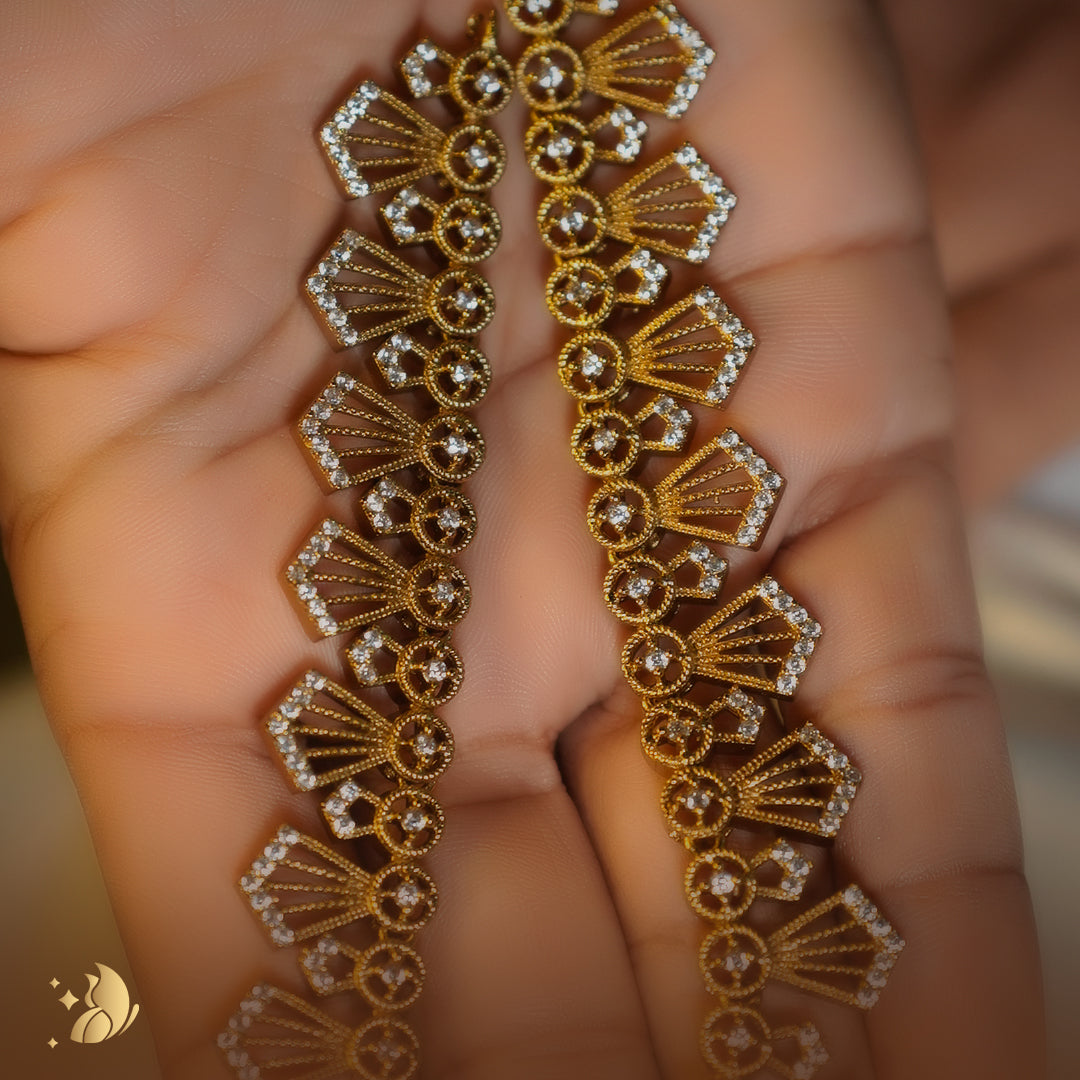 Laviora Regal Radiance Gold Choker with Diamond Detailing – Onam Jewellery Necklace 21