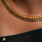 Laviora Emerald Glow Gold Choker Necklace – Onam Jewellery Necklace 22